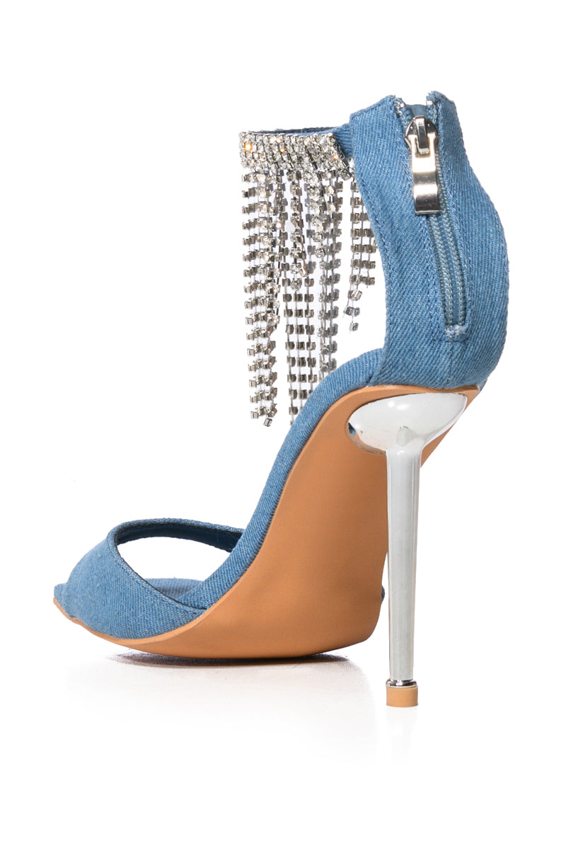 AZALEA WANG ARISTA DENIM STILETTO SANDAL