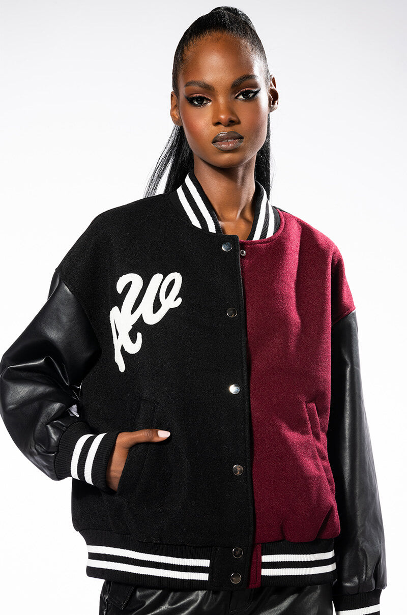 BACK TO SCHOOL AZALEA WANG VARSITY BOMBER