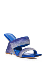 AZALEA WANG SAWYER BLUE SLIP ON SANDAL
