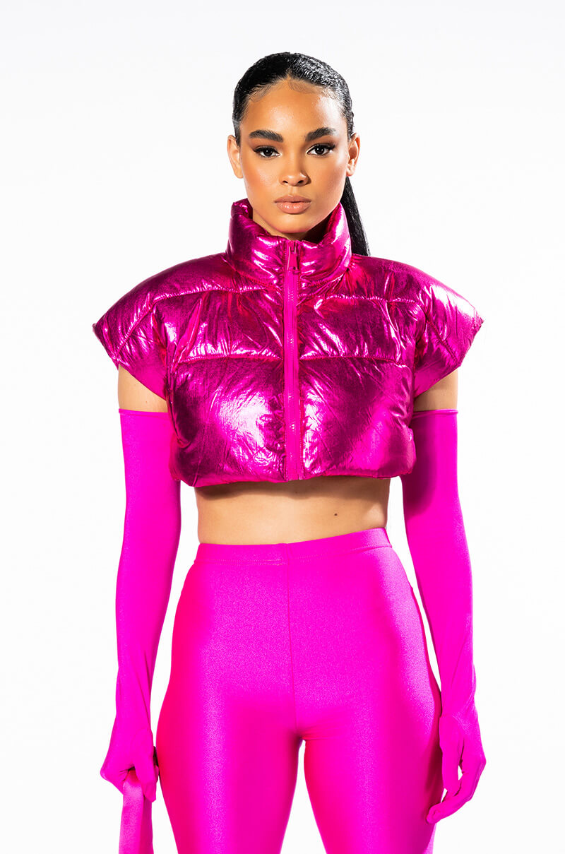 THE ANKAKIN ULTRA CROPPED VEST IN METALLIC