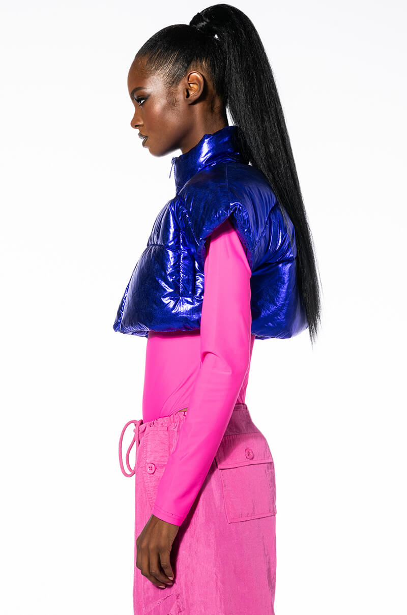 THE ANKAKIN ULTRA CROPPED VEST IN METALLIC