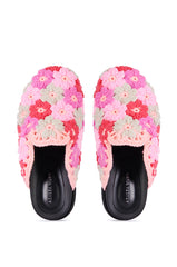 AZALEA WANG EFRYN PINK FLOWER EMBROIDERED CLOG