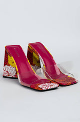 AZALEA WANG FLOWER POWER CHUNKY SANDAL IN MULTI