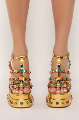 AZALEA WANG GENIE IN A BOTTLE CHUNKY SANDAL IN GOLD