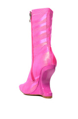 AZALEA WANG GIULETTE FUCHSIA INVERSE HEEL BOOTIE IN FUCHSIA