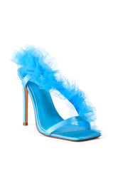AZALEA WANG GRAPEFRUIT TULLE STILETTO SANDAL IN BLUE
