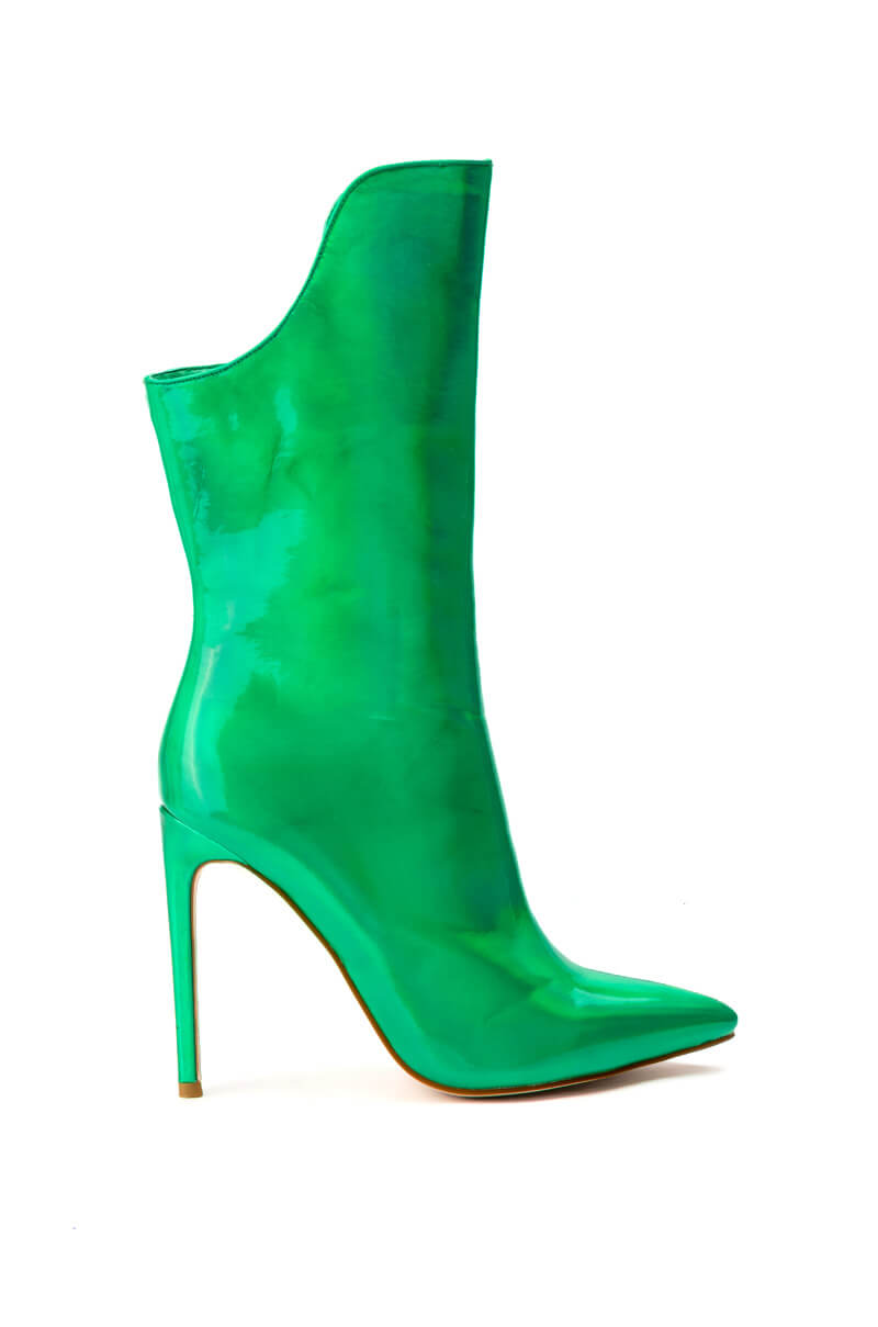 AZALEA WANG HALO SEXY STILETTO BOOTIE IN GREEN