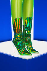 AZALEA WANG HALO SEXY STILETTO BOOTIE IN GREEN