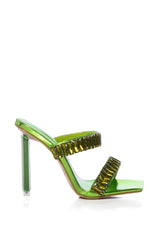 AZALEA WANG HURLEY EMBELLISHED STILETTO SANDAL IN GREEN