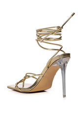 AZALEA WANG HYPER STILETTO SANDAL IN GOLD