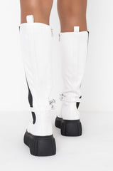 AZALEA WANG I DON'T WANNA BE LIKE YOU FLATFORM BOOT IN WHITE