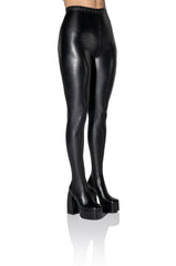 AZALEA WANG STAR STRETCH CHUNKY PANT BOOT IN BLACK PU