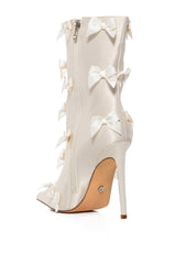 AZALEA WANG TAFFYTA CREAM BOW BOOT