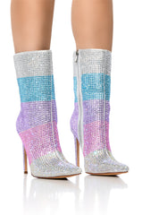 AZALEA WANG JAYLEEN MULTI RHINESTONE STRIPE BOOTIE