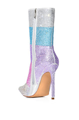 AZALEA WANG JAYLEEN MULTI RHINESTONE STRIPE BOOTIE