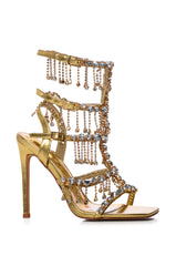AZALEA WANG JORDYN GOLD DRIPPING DIAMONDS SANDAL