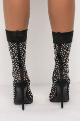 AZALEA WANG JUST A LITTLE SPOILED STILETTO BOOTIE IN BLACK