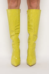 AZALEA WANG JUST MY LUCK STILETTO BOOT IN LIME