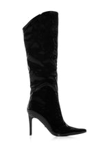 AZALEA WANG LAPPEN BLACK PATENT BOOT