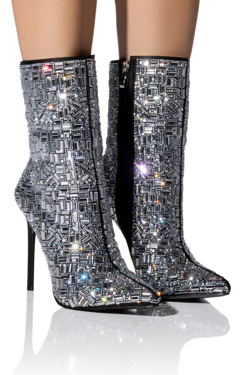 AZALEA WANG LIVELY SILVER BOOTIE