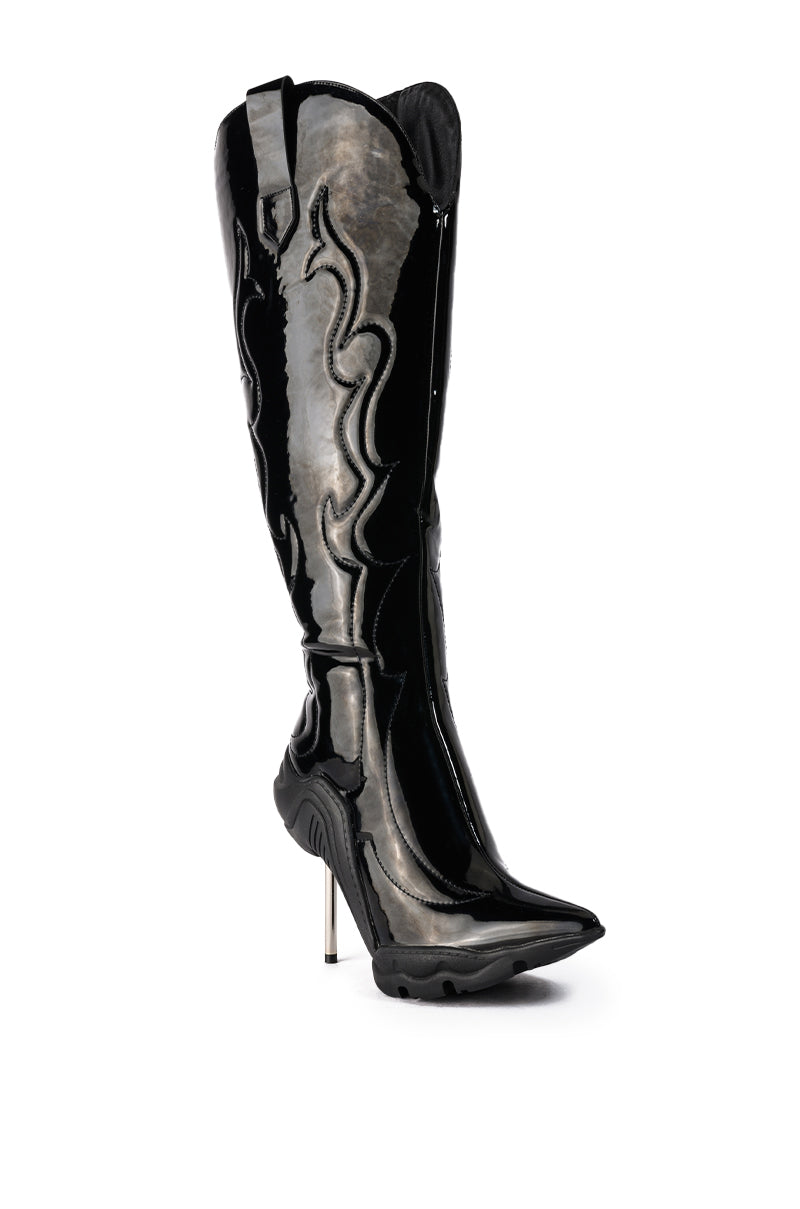AZALEA WANG LONDON WESTERN BOOT IN BLACK