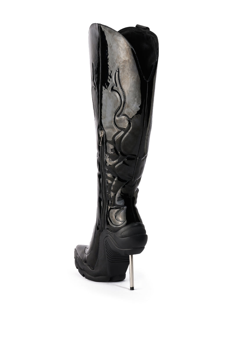 AZALEA WANG LONDON WESTERN BOOT IN BLACK