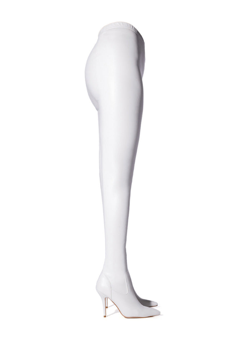 AZALEA WANG KAY KAY SEXY STILETTO SLIM BOOT PANT IN WHITE