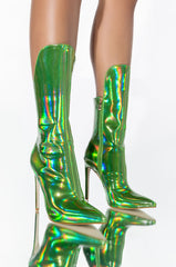 AZALEA WANG HALO SEXY STILETTO BOOTIE IN GREEN