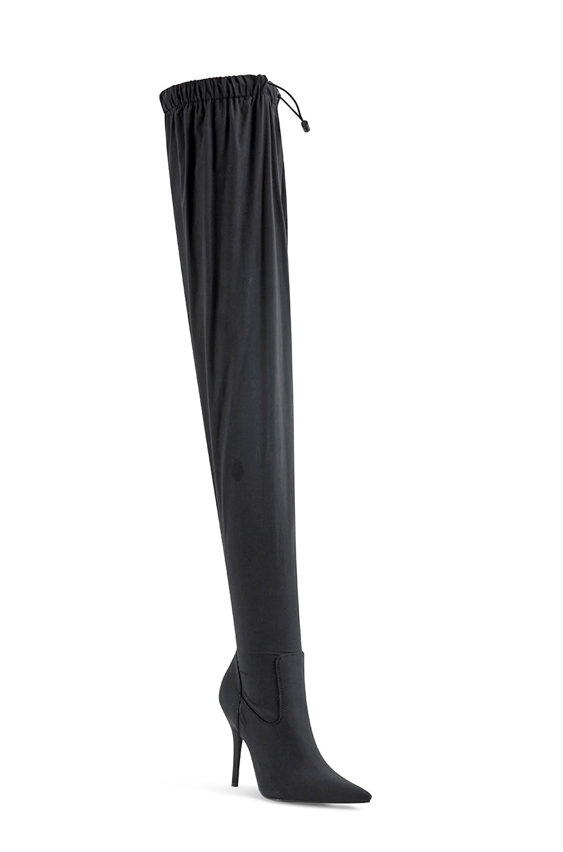 AZALEA WANG MANTIS BAGGY THIGH HIGH BOOT IN BLACK