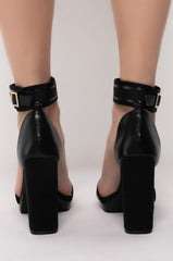 AZALEA WANG NEVER BEEN EASIER CHUNKY SANDAL IN BLACK