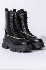 AZALEA WANG ON THE MOVE FLATFORM BOOTIE IN BLACK