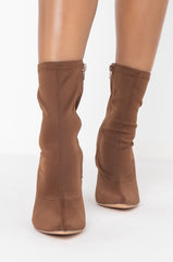 AZALEA WANG ONLY ONE FOR YOU STILETTO BOOTIE IN BROWN
