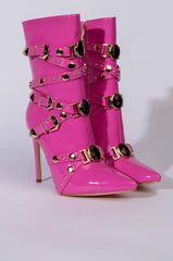 AZALEA WANG OVER AND OUT STILETTO BOOTIE IN PINK