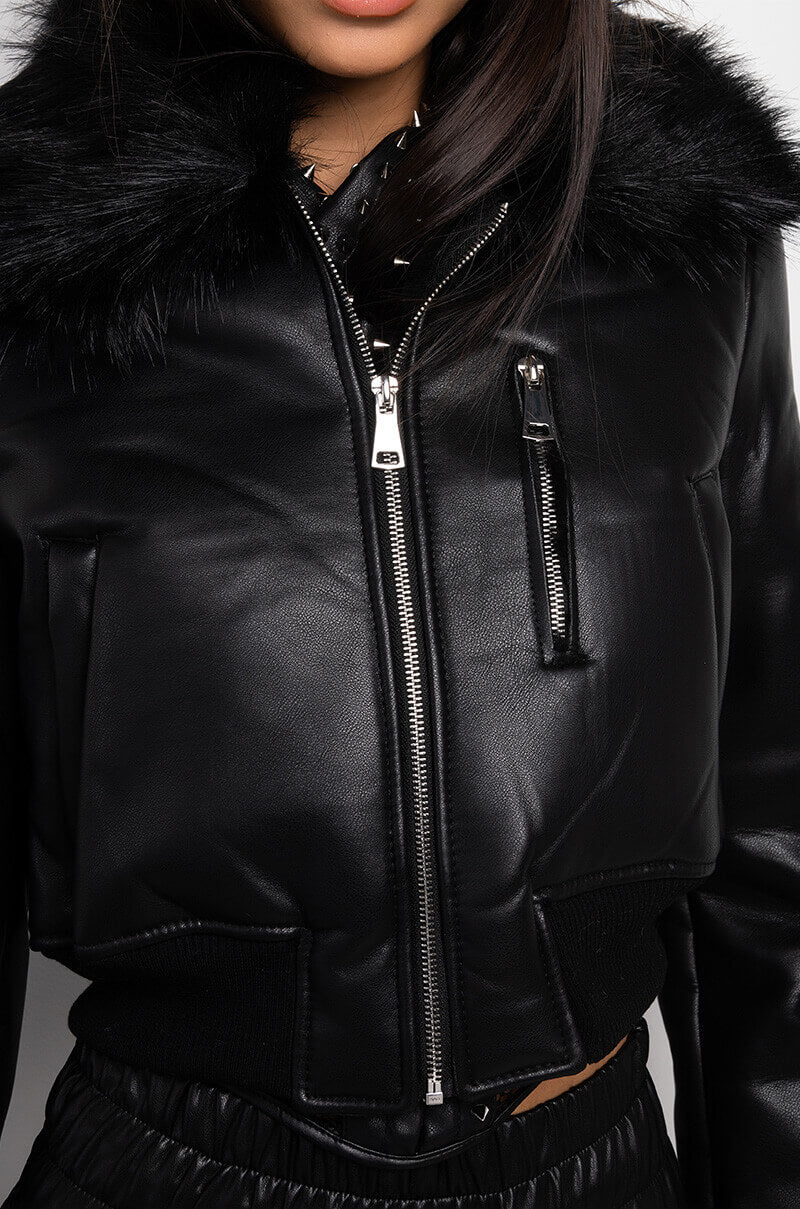 AZALEA WANG PARK CITY BONDED BOMBER JACKET