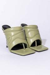 AZALEA WANG PENTHOUSE PARTY STILETTO SANDAL IN KHAKI