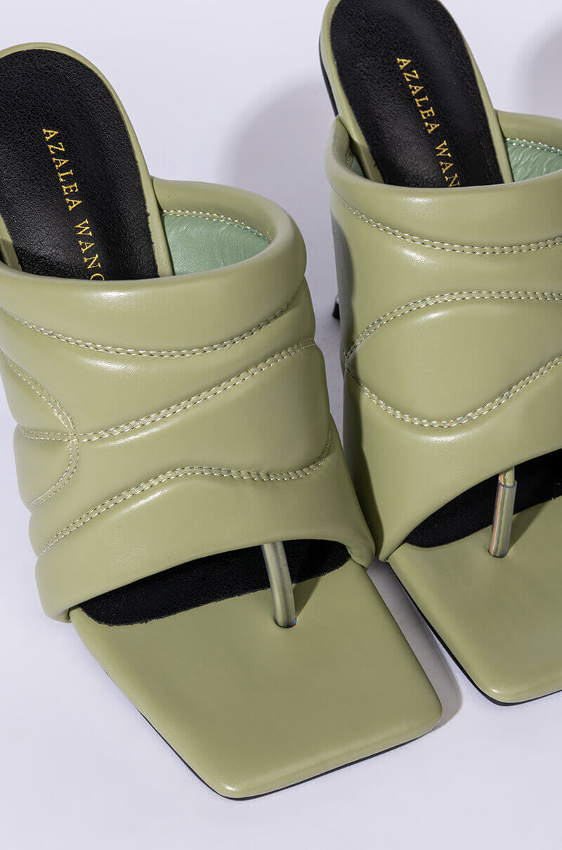 AZALEA WANG PENTHOUSE PARTY STILETTO SANDAL IN KHAKI