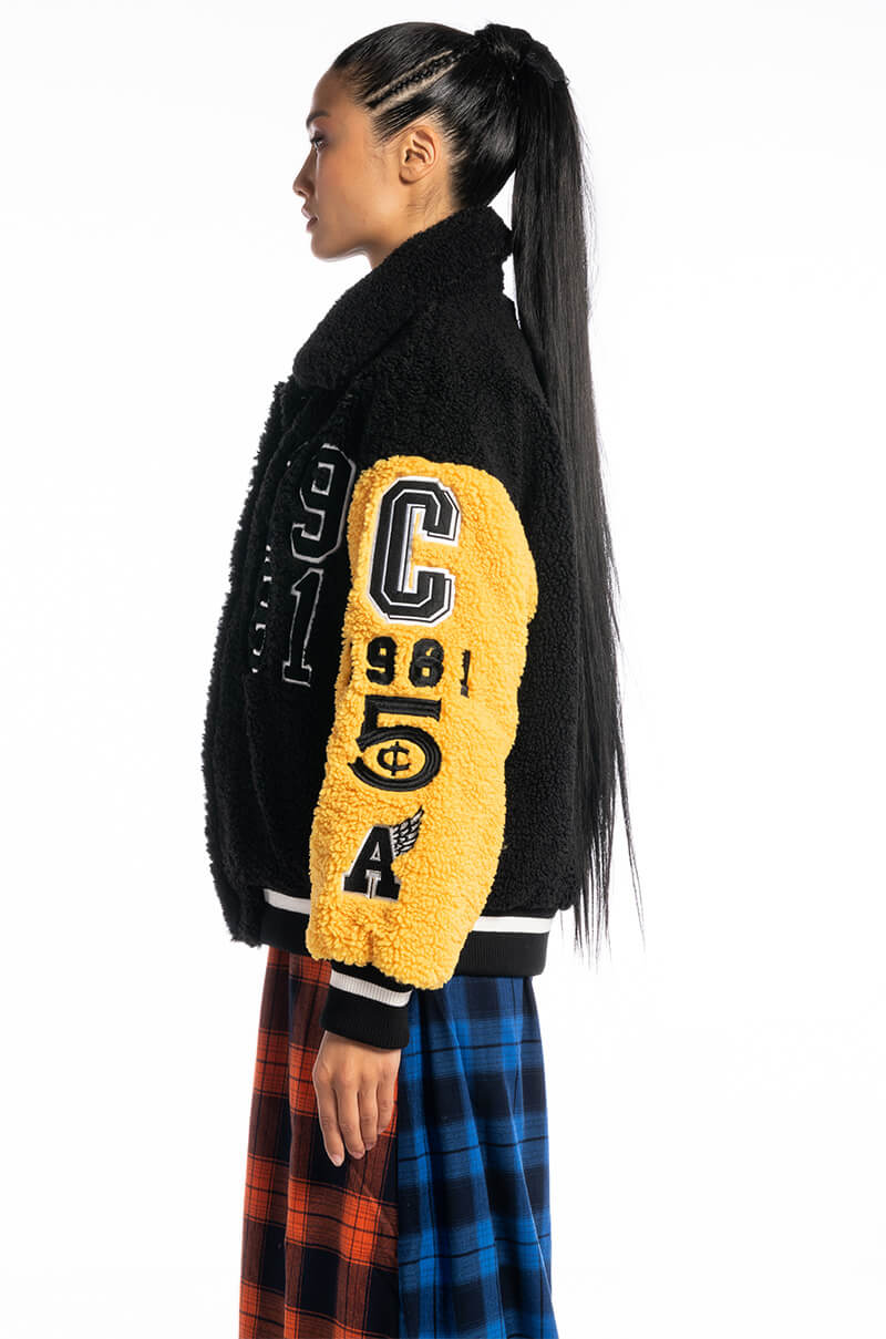 SOLO BEAR TEDDY VARSITY JACKET