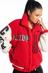 SOLO BEAR TEDDY VARSITY JACKET
