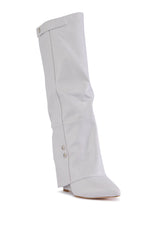 AZALEA WANG RAILAY BONE KNEE HIGH WEDGE BOOT