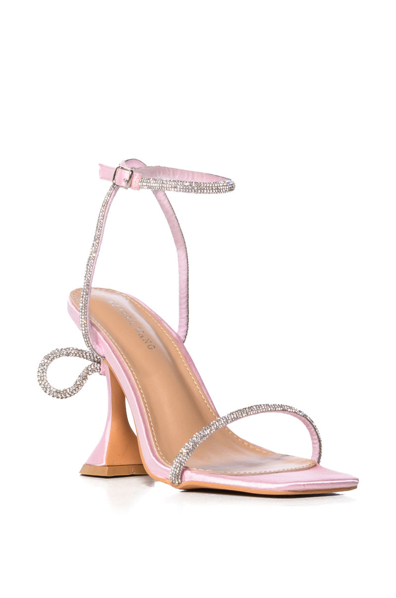 AZALEA WANG RENATA PINK SILVER PIPING STILETTO SANDAL