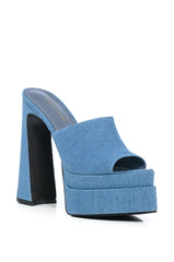 AZALEA WANG RHEYA CHUNKY MULE IN DENIM
