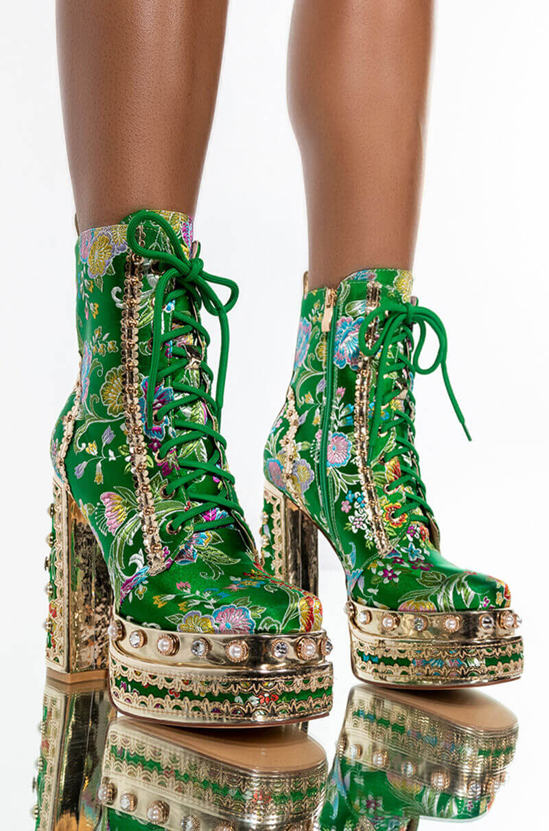 AZALEA WANG RICHIE RICH CHUNKY BOOTIE IN GREEN