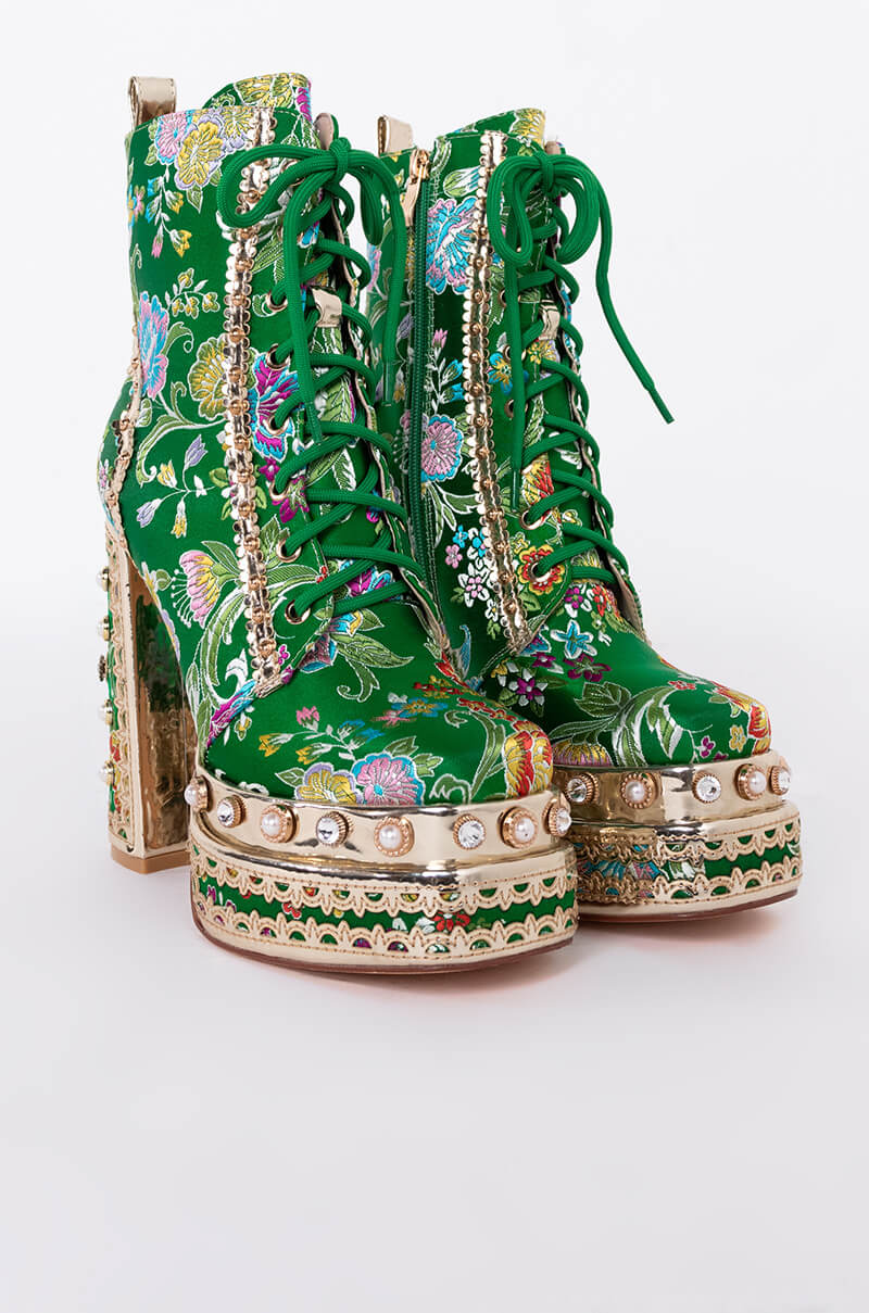 AZALEA WANG RICHIE RICH CHUNKY BOOTIE IN GREEN