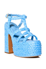 AZALEA WANG RONNIE CHUNKY GLADIATOR SANDAL IN BLUE