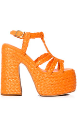 AZALEA WANG RONNIE CHUNKY GLADIATOR SANDAL IN ORANGE