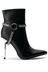 AZALEA WANG SELENE HARNESS STILETTO BOOTIE IN BLACK