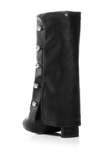 AZALEA WANG SHENZI BLACK FOLD OVER BOOTIE