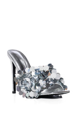 AZALEA WANG SKYLARA SILVER EMBELLISHED SANDAL