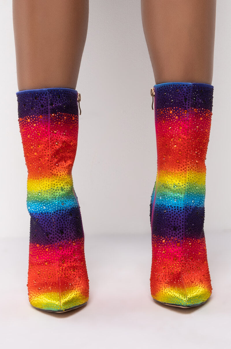 AZALEA WANG SPARKLE LIKE THAT STILETTO BOOTIE IN RAINBOW