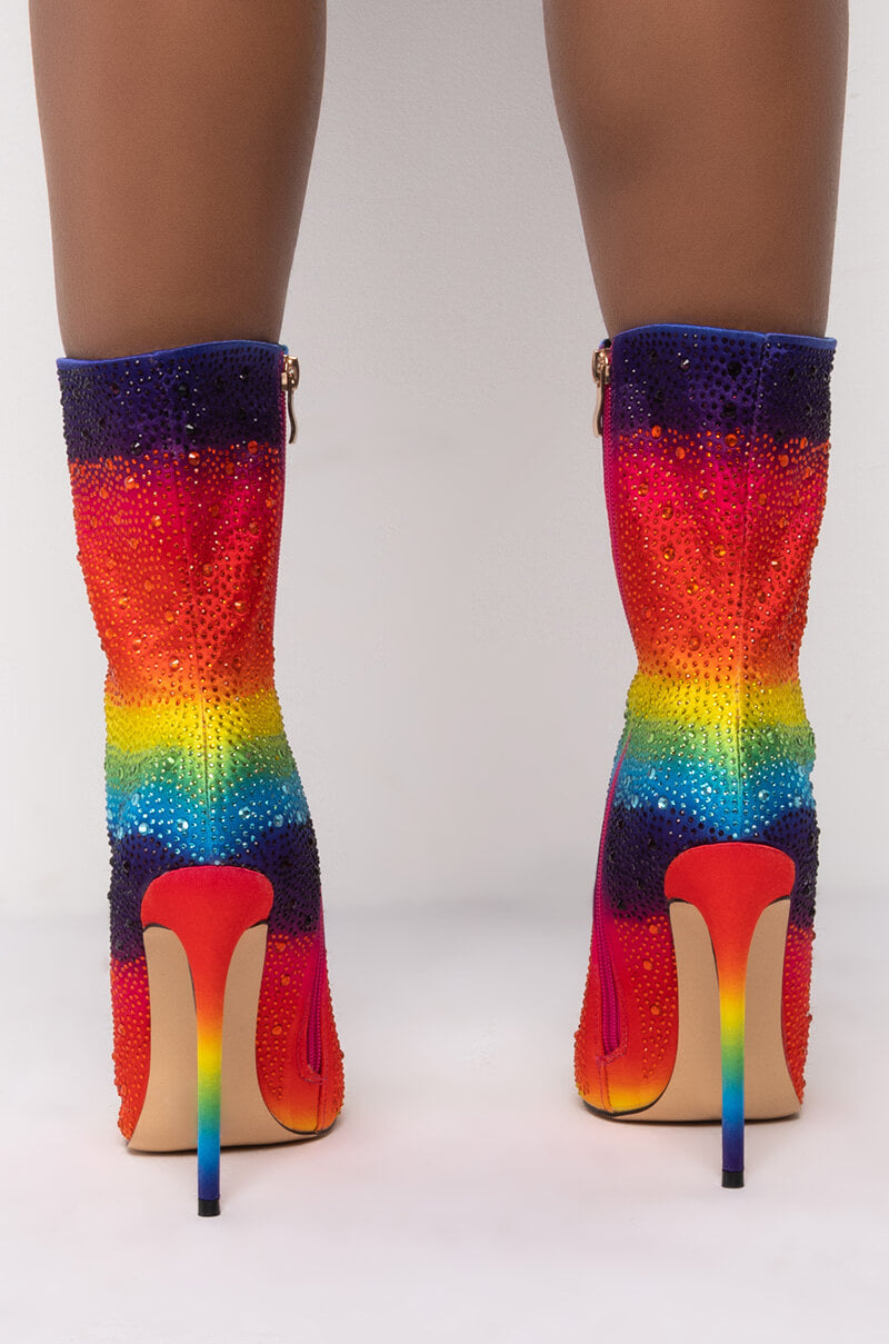AZALEA WANG SPARKLE LIKE THAT STILETTO BOOTIE IN RAINBOW